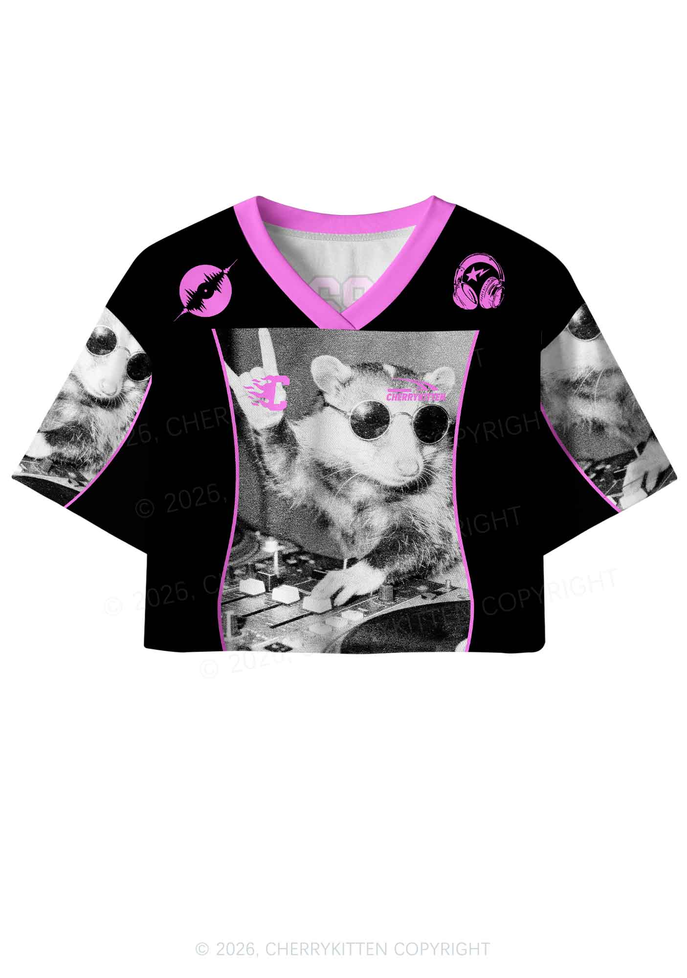 DJ Possum Y2K Crop Sport Jersey Shirts Cherrykitten