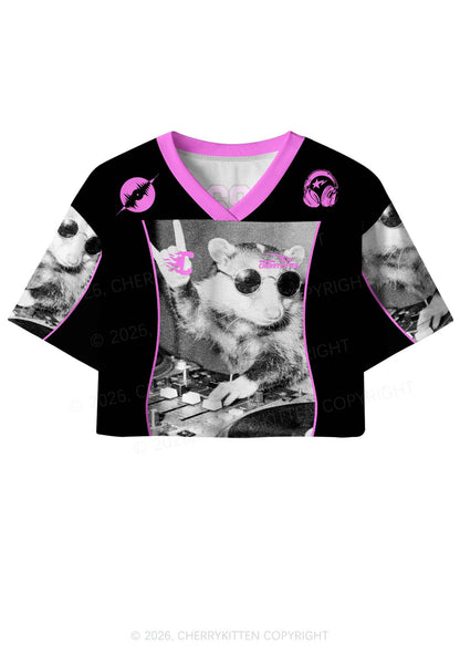 DJ Possum Y2K Crop Sport Jersey Shirts Cherrykitten
