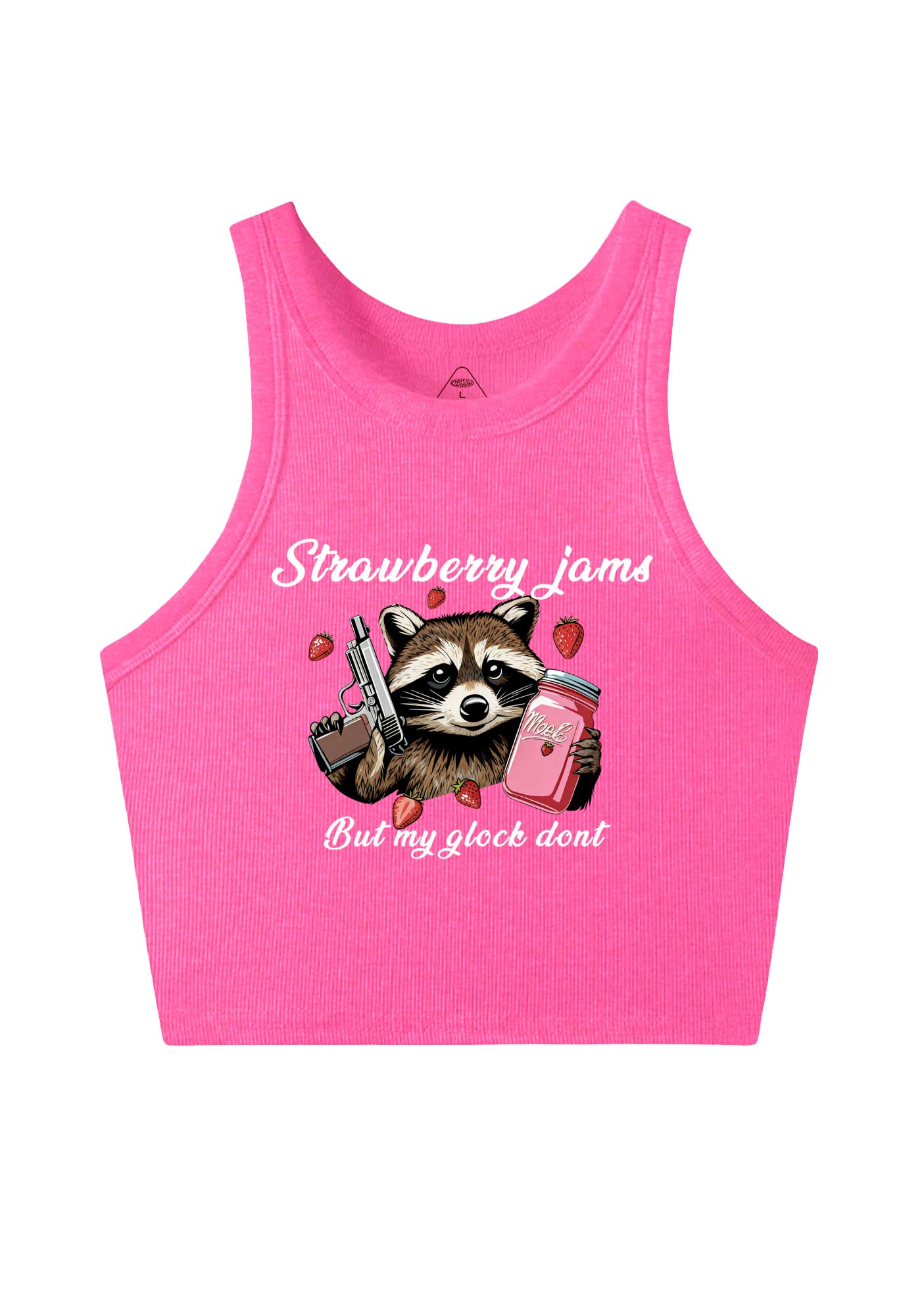 Strawberry Jams Raccoon Y2K Crop Tank Top Cherrykitten