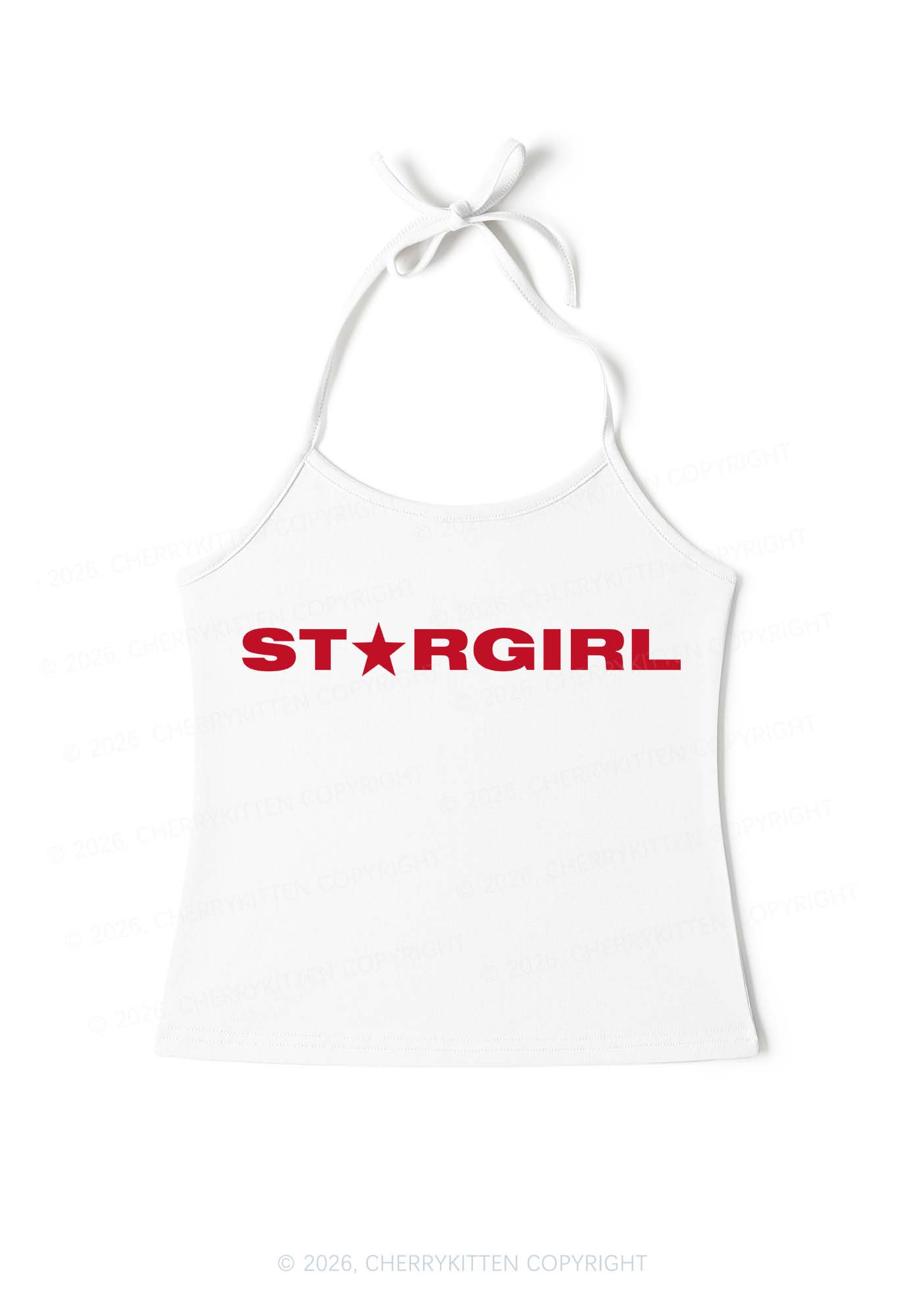 Red Stargirl Y2K Halter Neck Cami Cherrykitten