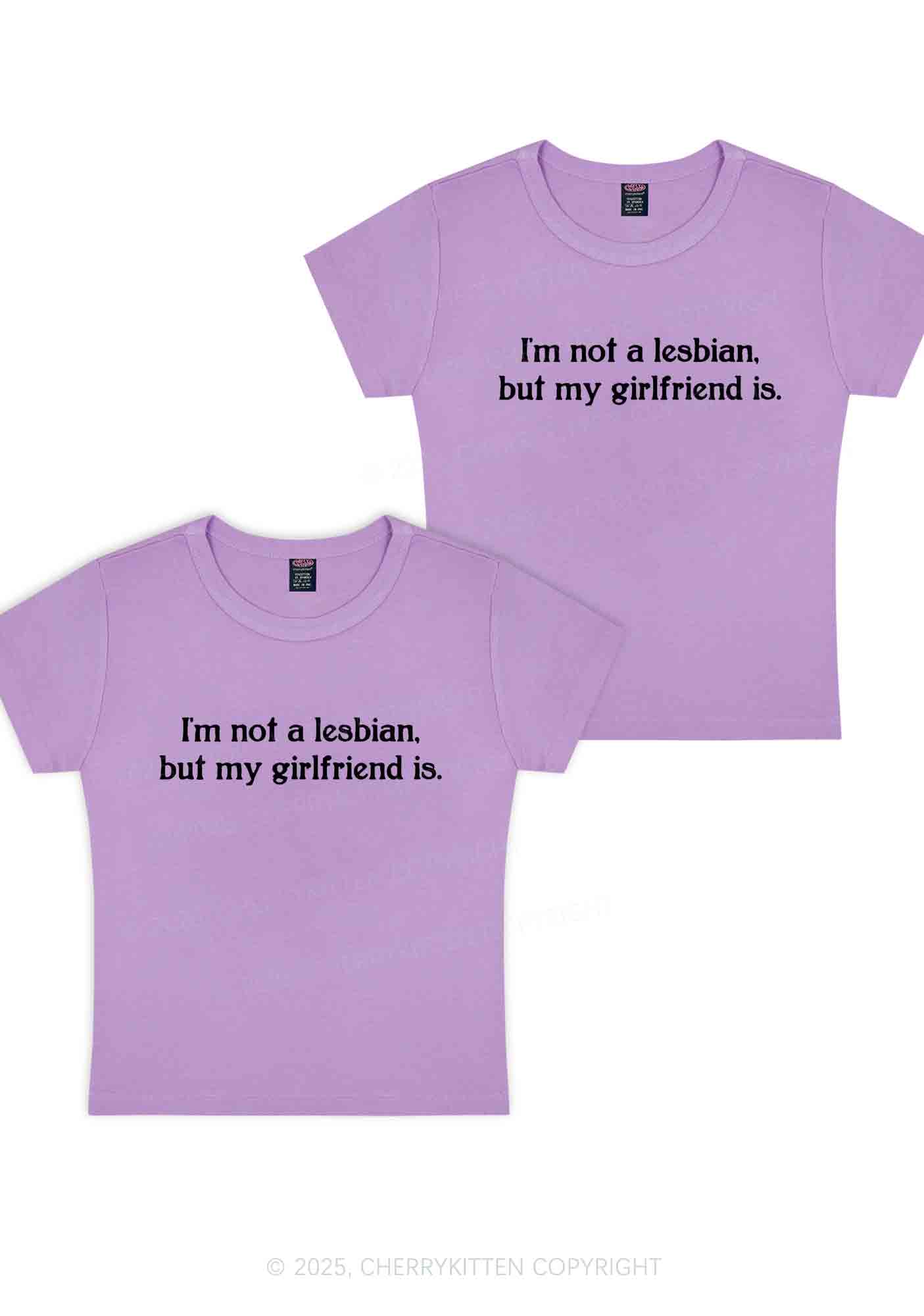 My GF Is Lesbian Y2K Valentine's Day Baby Tee Cherrykitten