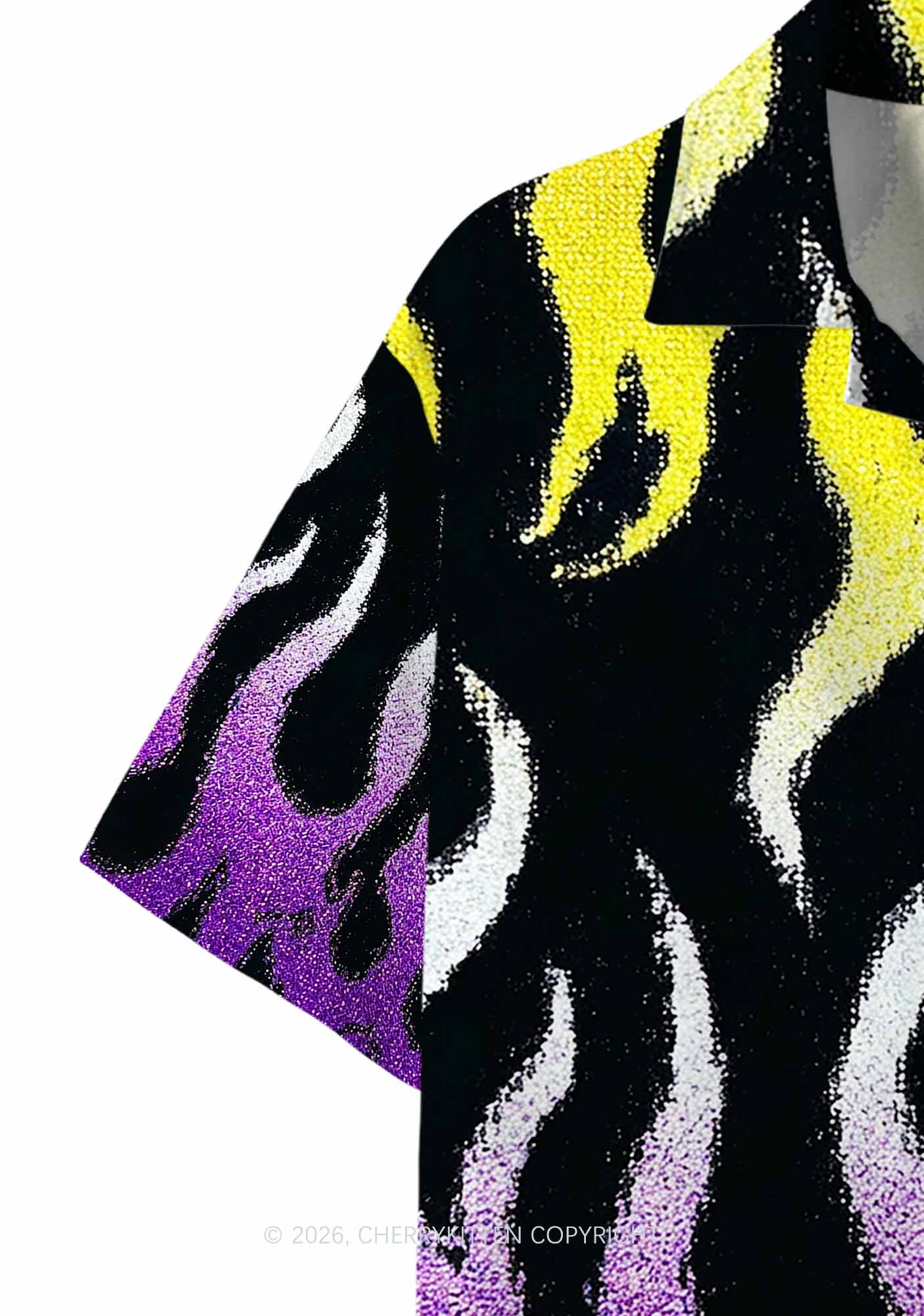 Nonbinary Flame Pride Y2K Print Hawaiian Shirt Cherrykitten