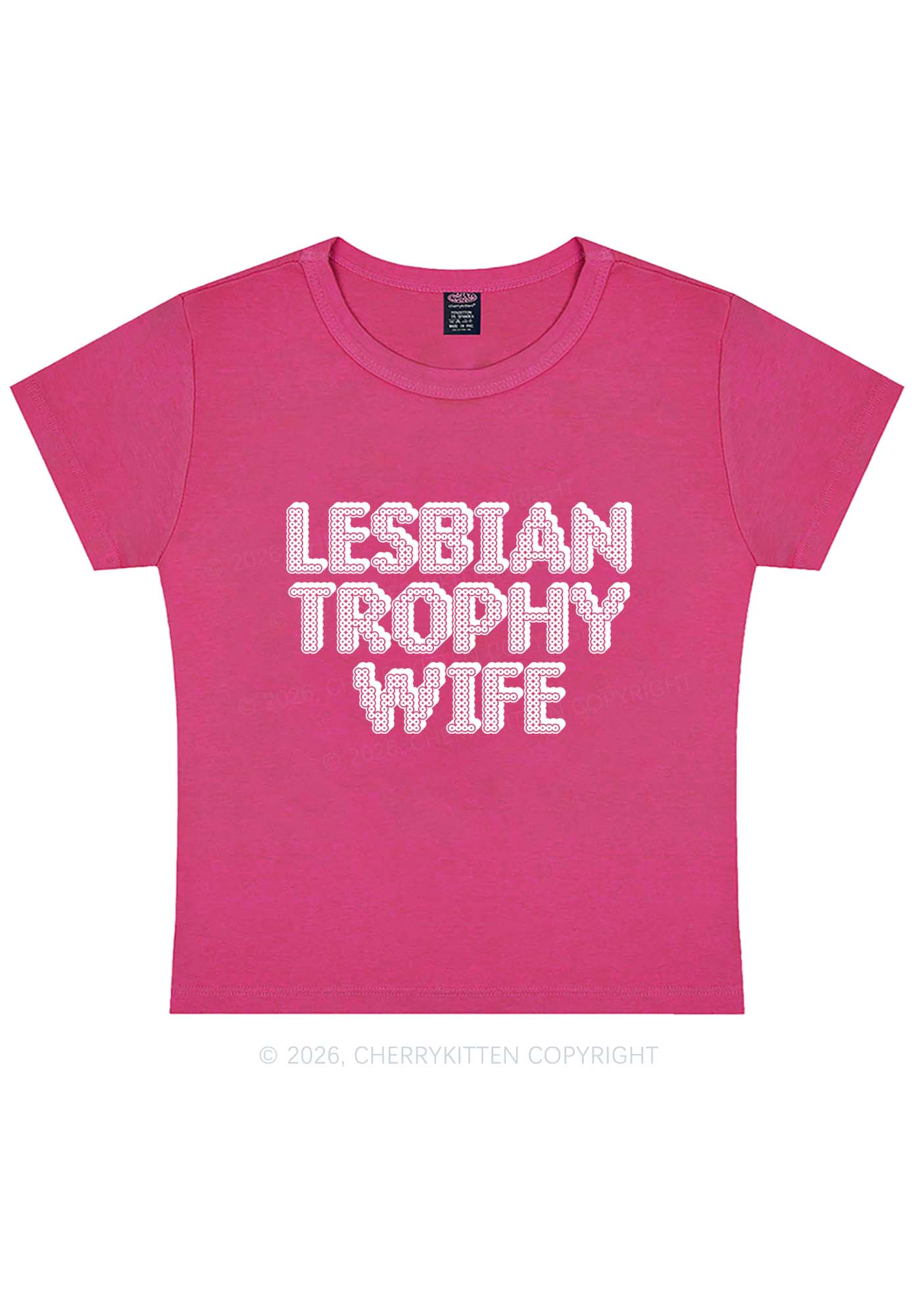 Lesbian Trophy Wife Pride Y2K Baby Tee Cherrykitten