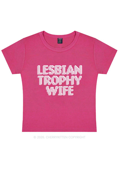 Lesbian Trophy Wife Pride Y2K Baby Tee Cherrykitten