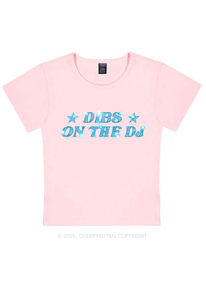 Rhinestone Dibs On The Dj Y2K Baby Tee Cherrykitten