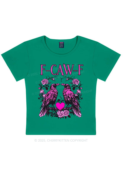 F CAW F Pink Ravens Valentine's Day Y2K Baby Tee Cherrykitten