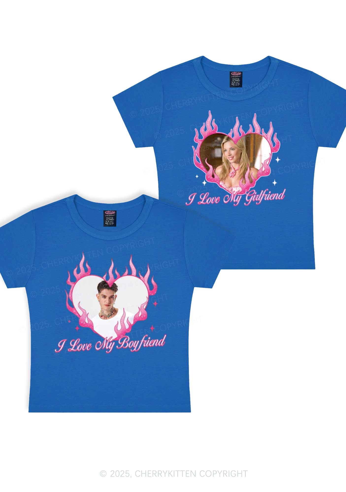 Custom I Love My GF BF Y2K Valentine's Day Baby Tee Cherrykitten
