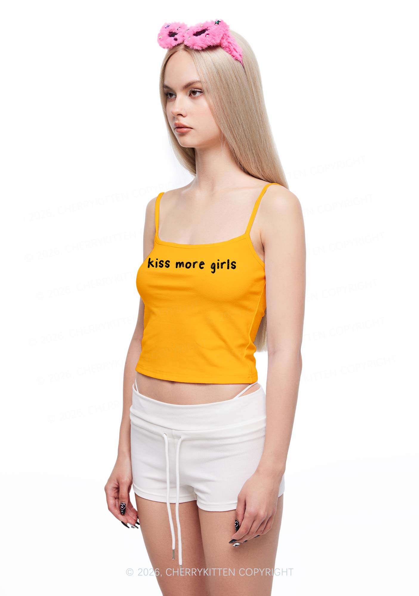 Kiss More Girls Pride Y2K Spaghetti Strap Cami Cherrykitten