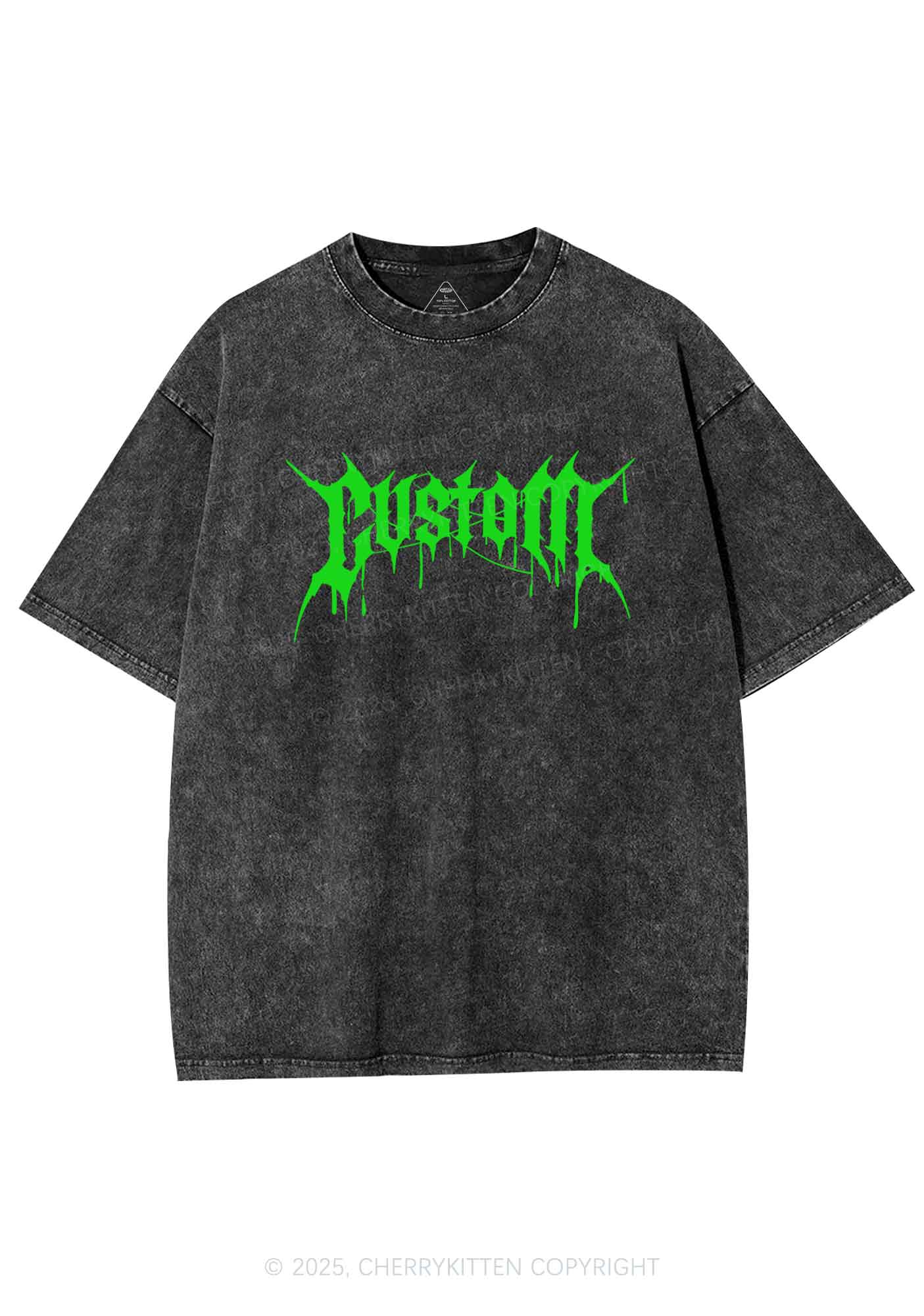 Custom Font Art Y2K Shirts Washed Tee Cherrykitten