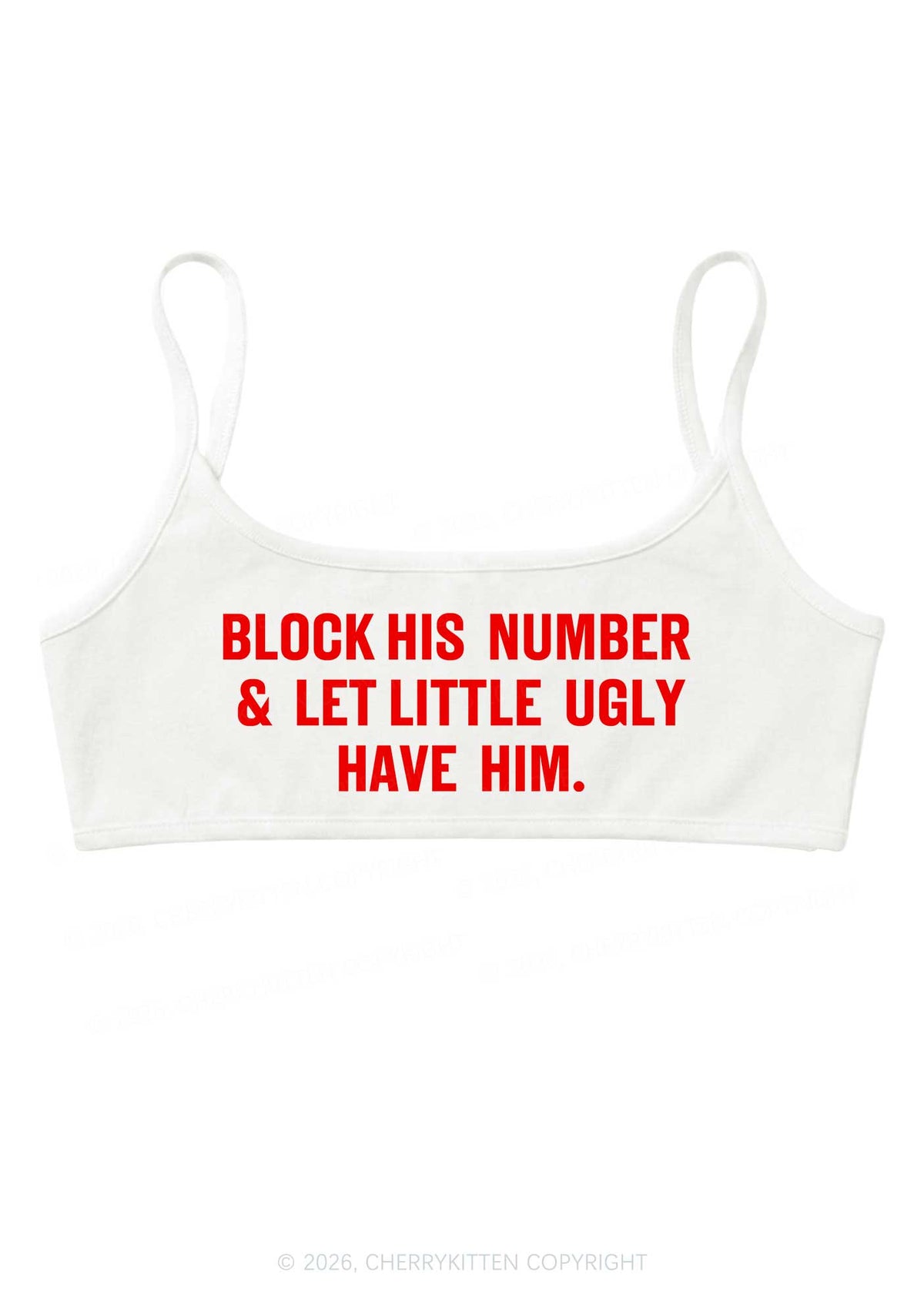 Let Little Ugly Have Him Y2K Super Crop Cami Cherrykitten