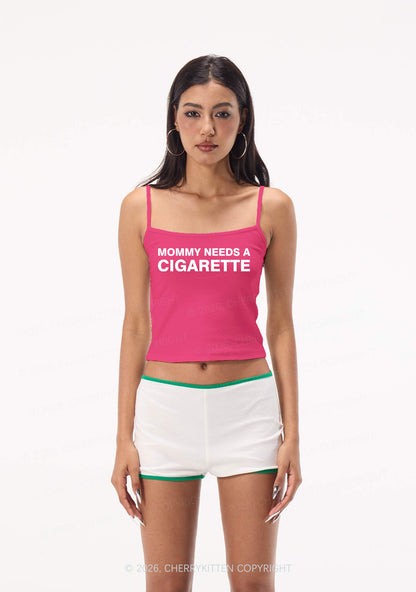 Mommy Needs A Cigarette Y2K Spaghetti Strap Cami Cherrykitten