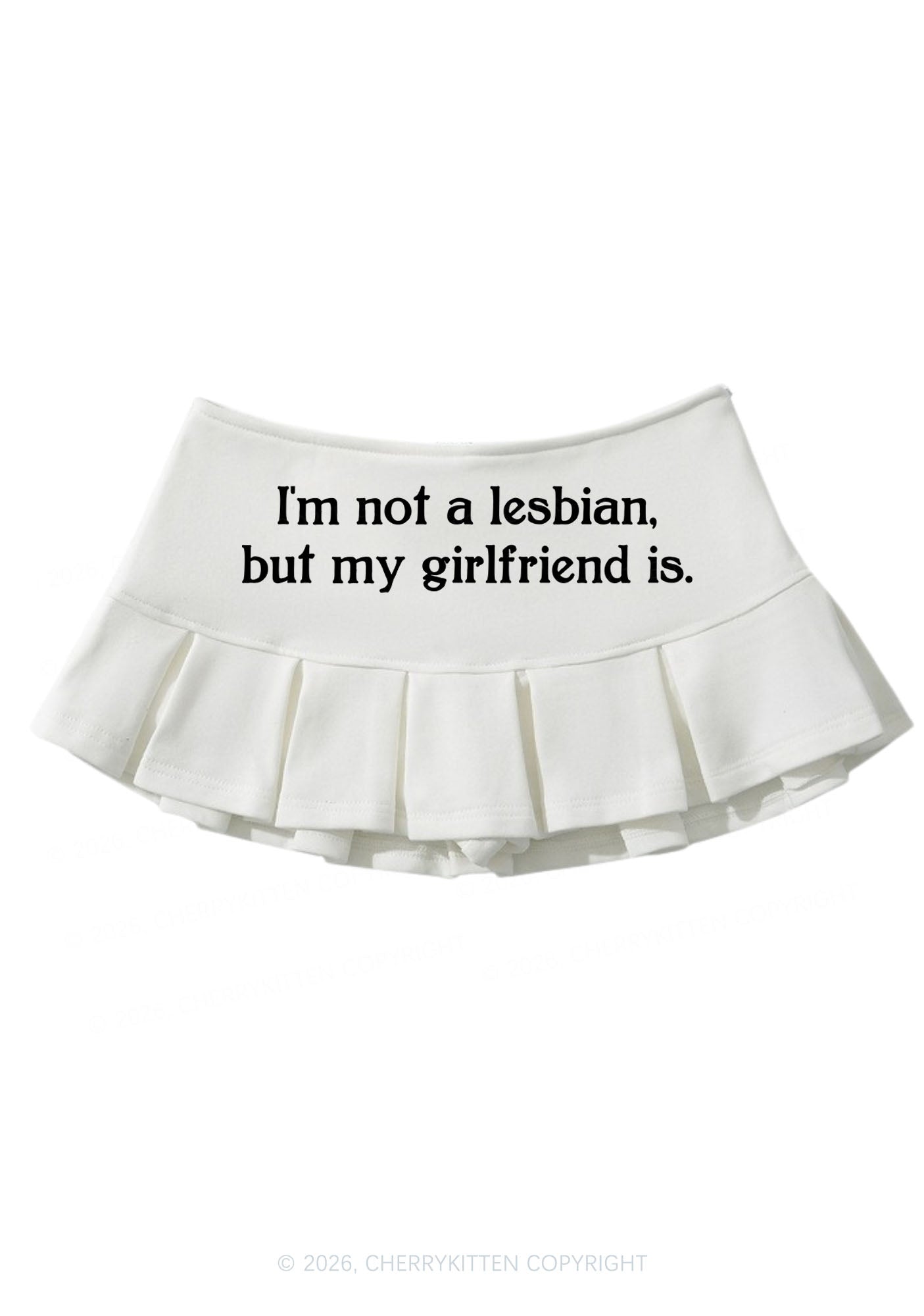 Im Not A Lesbian Pride Y2K Mini Pleated Skirts Cherrykitten
