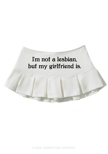 Im Not A Lesbian Pride Y2K Mini Pleated Skirts Cherrykitten