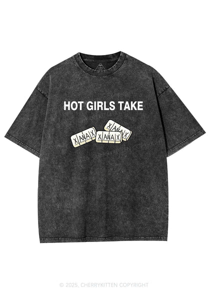Hot Girls Take Xanax Y2K Shirts Washed Tee Cherrykitten