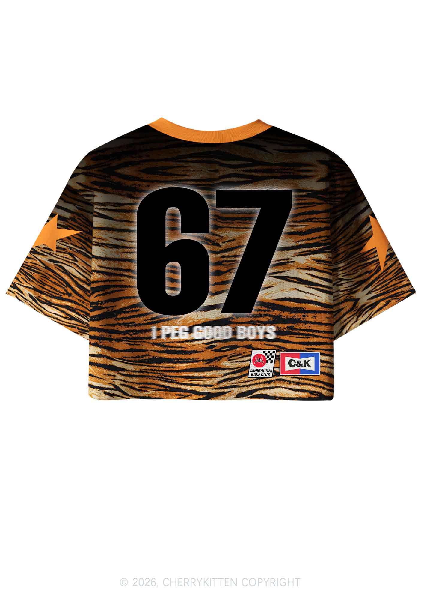 I Peg Good Boys Tiger Stripe Y2K Crop Sport Jersey Shirts Cherrykitten