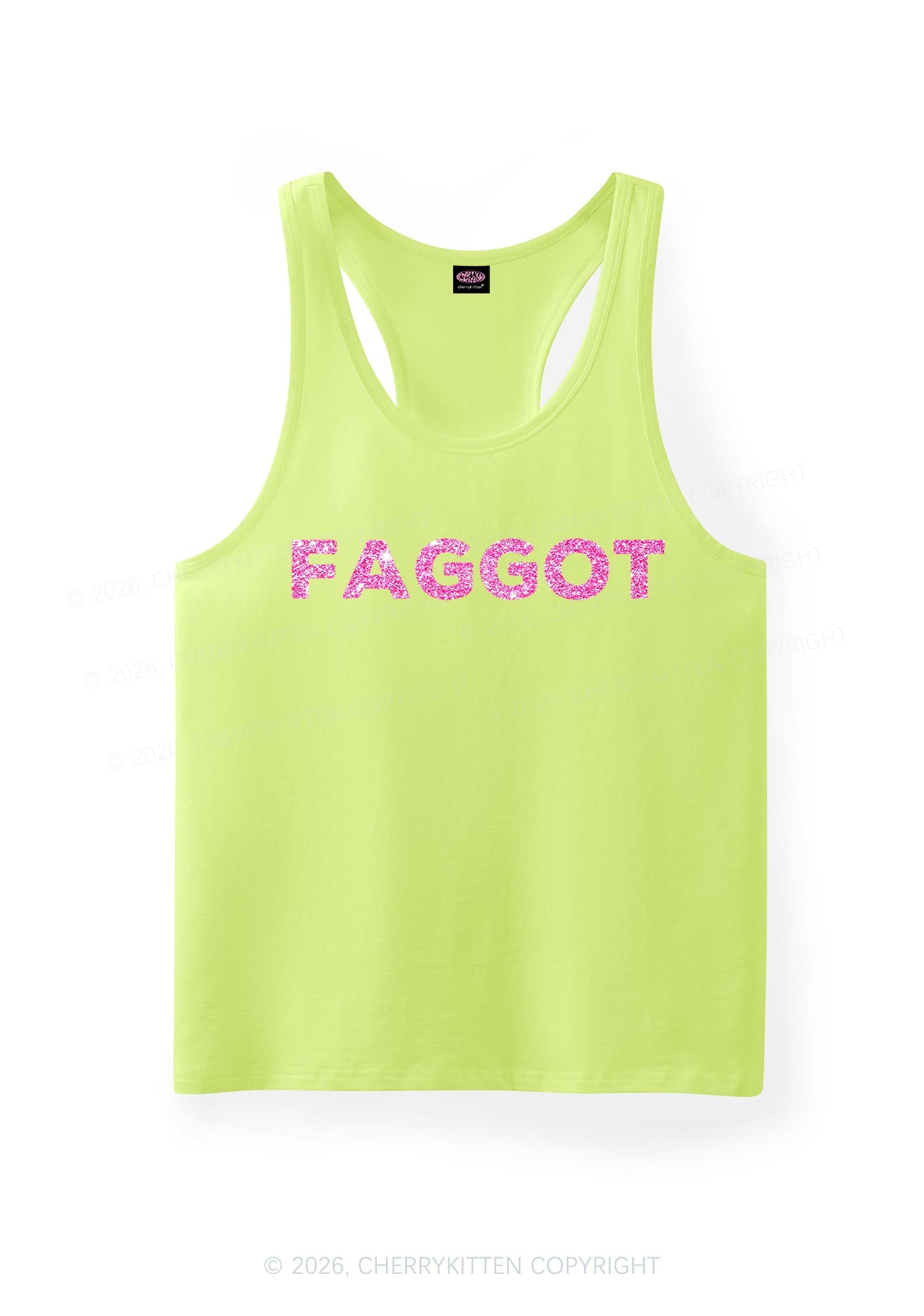 Glitter Faggot Pride Y2K Men Racerback Tank Top Cherrykitten