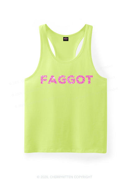 Glitter Faggot Pride Y2K Men Racerback Tank Top Cherrykitten