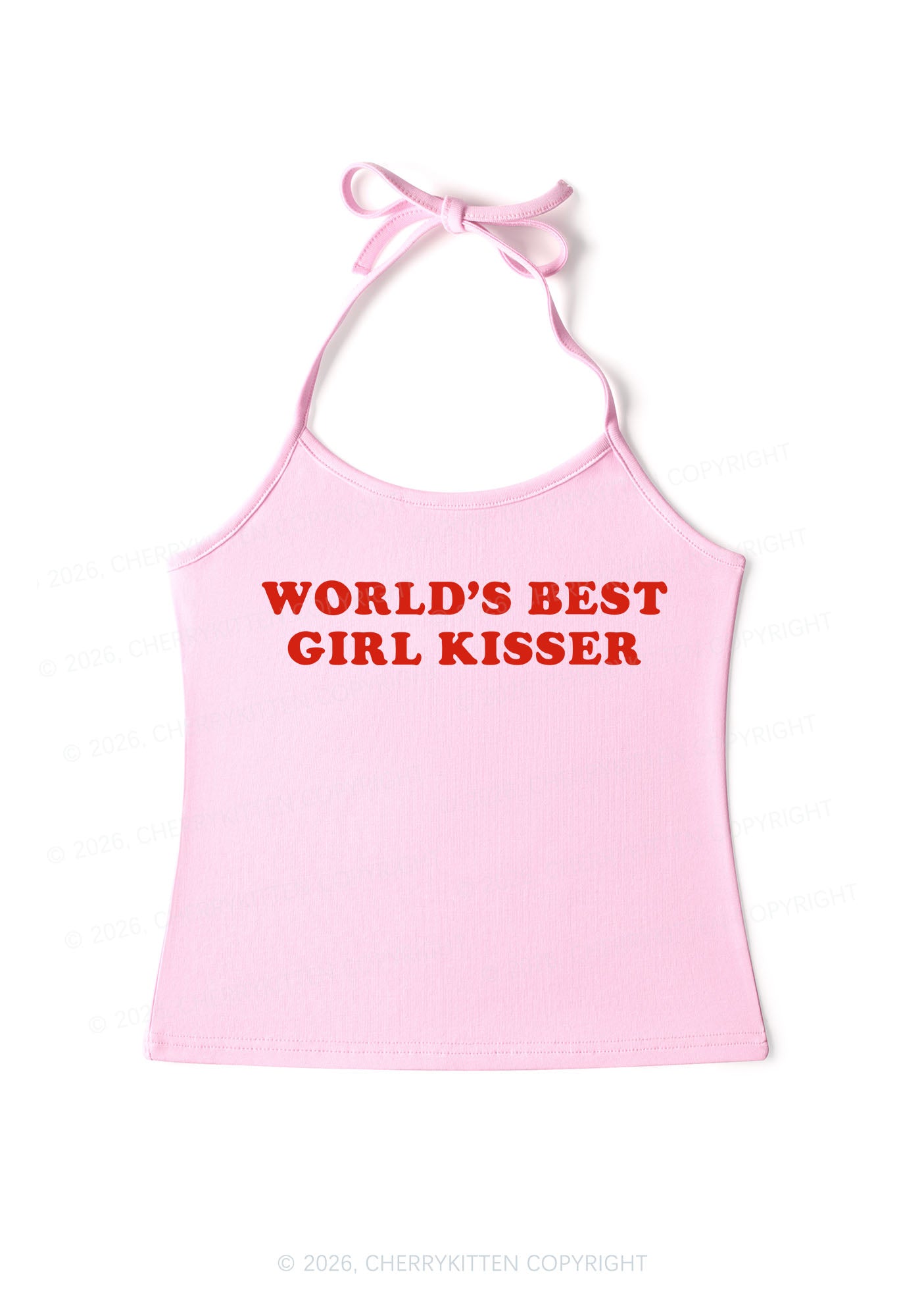 Worlds Best Girl Kisser Pride Y2K Halter Neck Cami Cherrykitten
