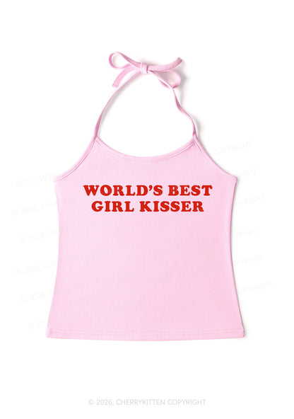 Worlds Best Girl Kisser Pride Y2K Halter Neck Cami Cherrykitten