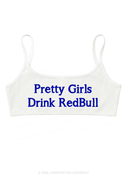 Pretty Girls Drink Red Y2K Super Crop Cami Cherrykitten