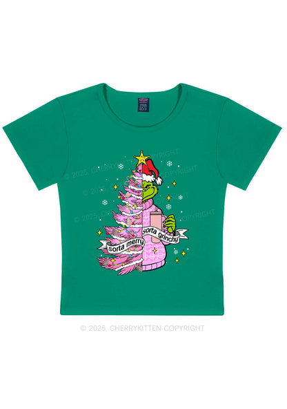 Christmas Sorta Merry Y2K Baby Tee Cherrykitten