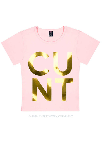 Cxxt Silver Foil Printed Y2K Baby Tee Cherrykitten