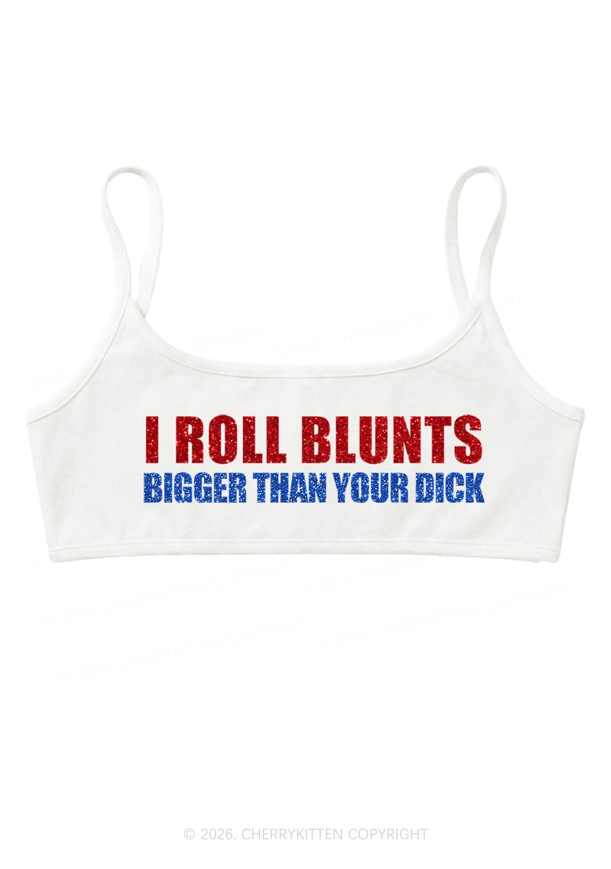 Glitter I Roll Blunts Y2K Super Crop Cami Cherrykitten