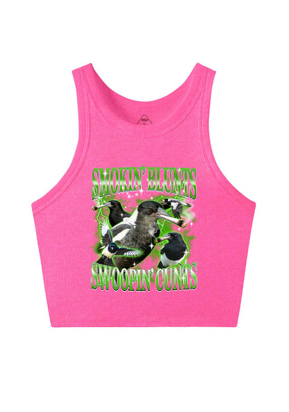 Smokin Blunts Swoopin Cxxts Y2K Crop Tank Top Cherrykitten