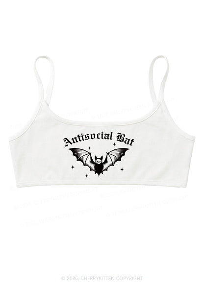 Halloween Antisocial Bat Y2K Super Crop Cami Cherrykitten
