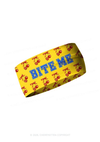 Yellow Bite Me Y2K Print Headband Cherrykitten