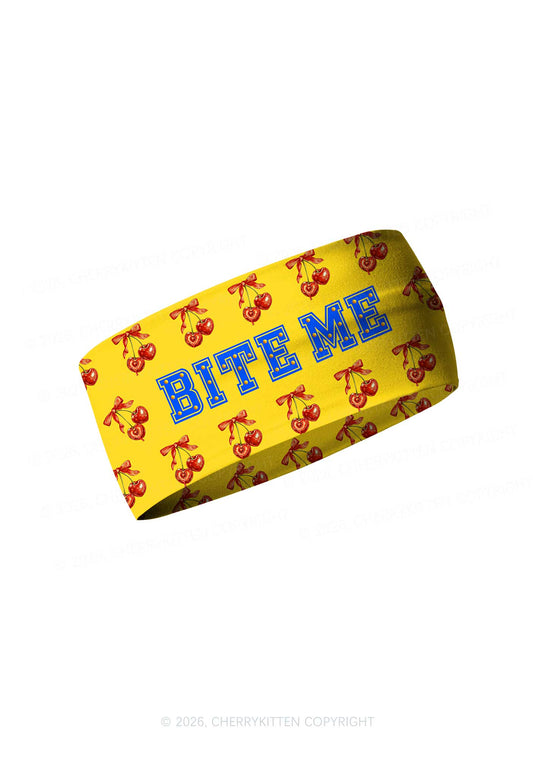 Yellow Bite Me Y2K Print Headband Cherrykitten