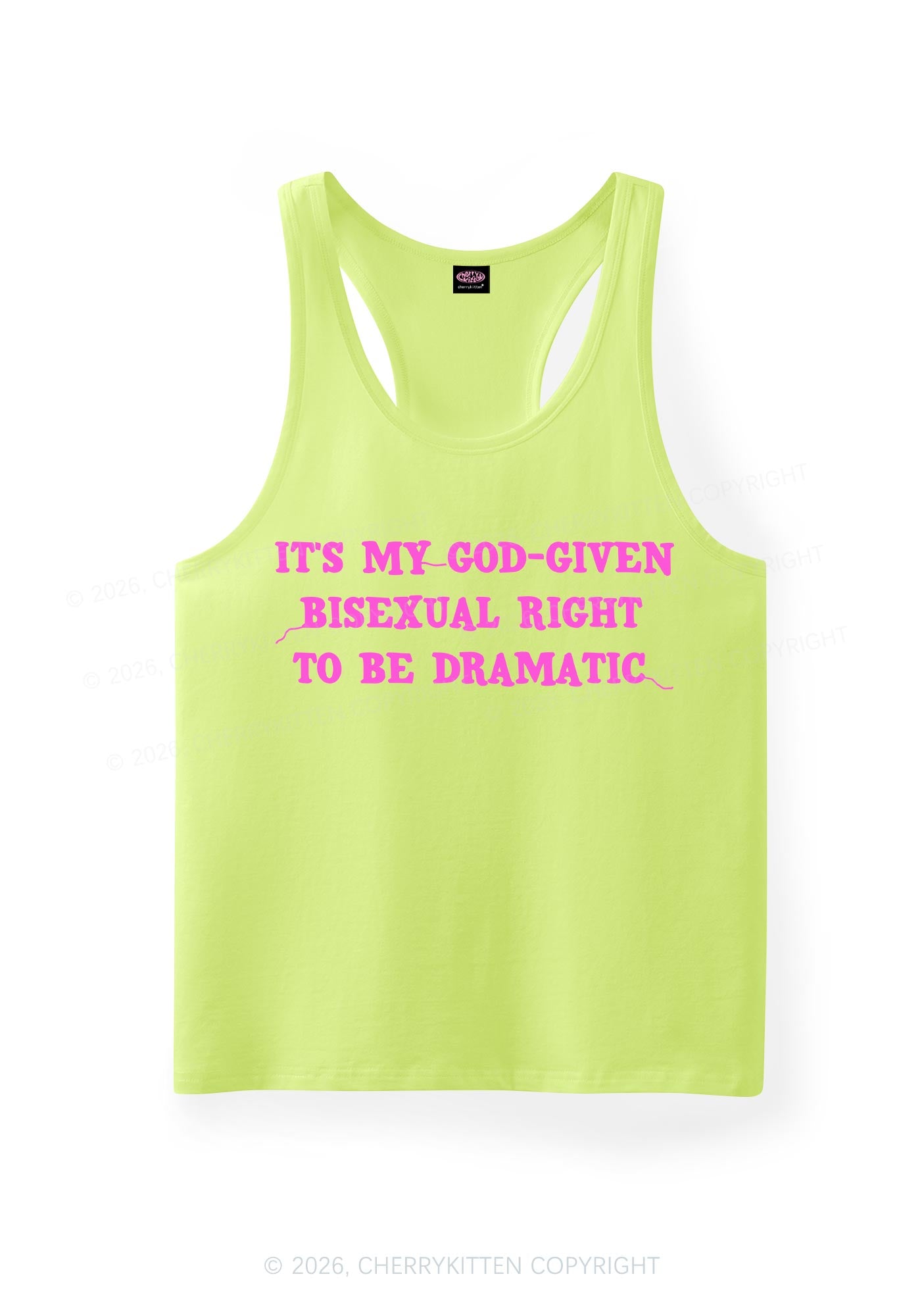 God Given Bisexual Right Pride Y2K Men Racerback Tank Top Cherrykitten