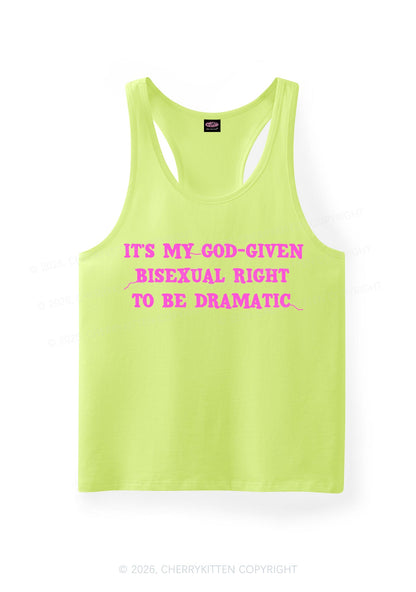 God Given Bisexual Right Pride Y2K Men Racerback Tank Top Cherrykitten
