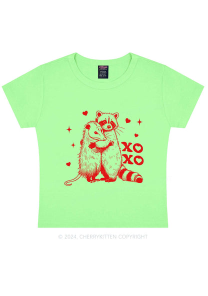 Raccoon XOXO Y2K Valentine's Day Baby Tee Cherrykitten