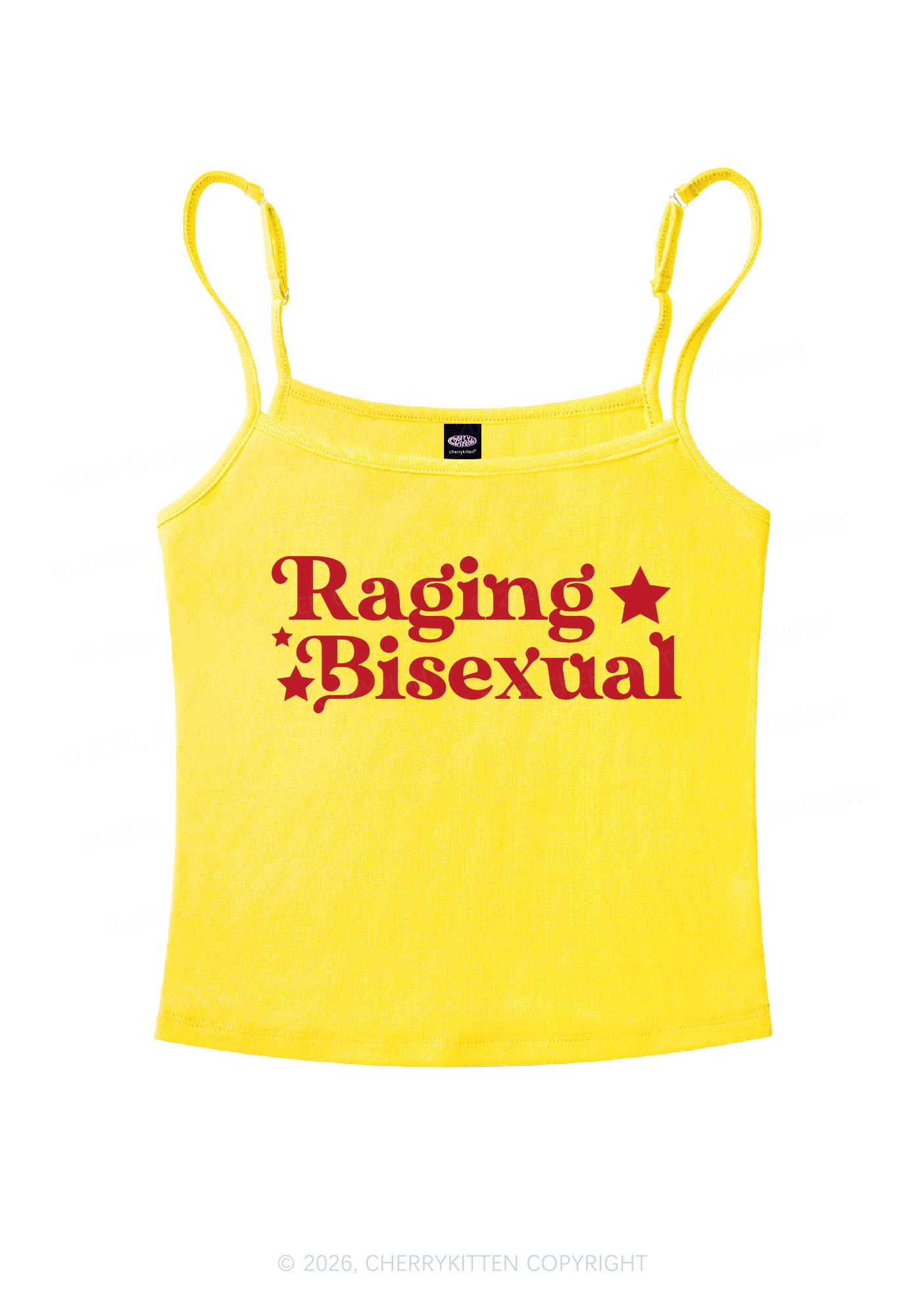 Raging Bisexual Stars Pride Y2K Spaghetti Strap Cami Cherrykitten
