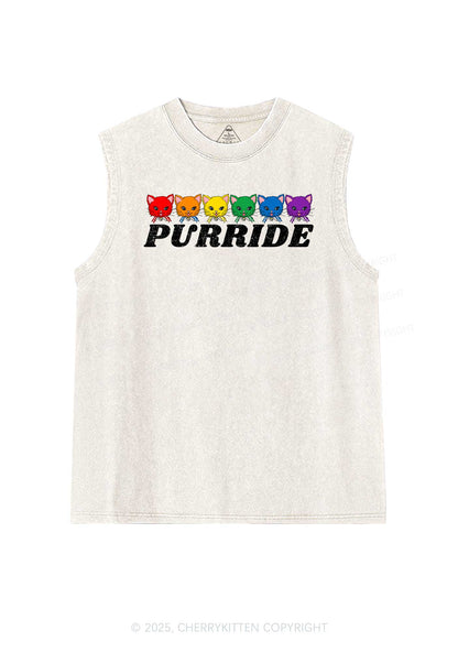 Purride Cat Pride Y2K Washed Muscle Tank Cherrykitten