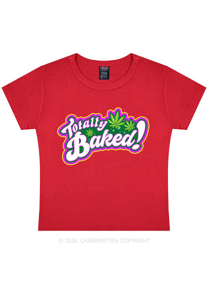Totally Baked Y2K Baby Tee Cherrykitten