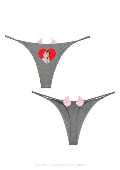 Custom Portrait Y2K Goth Angel Wings Bikini String Thong Cherrykitten