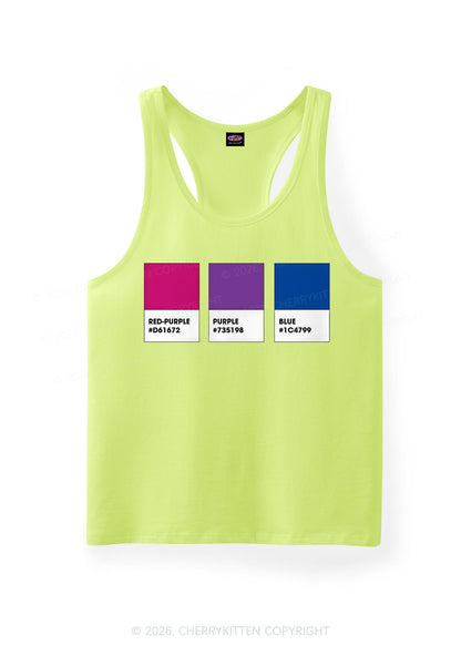 Bisexual Flag Colors Pride Y2K Men Racerback Tank Top Cherrykitten