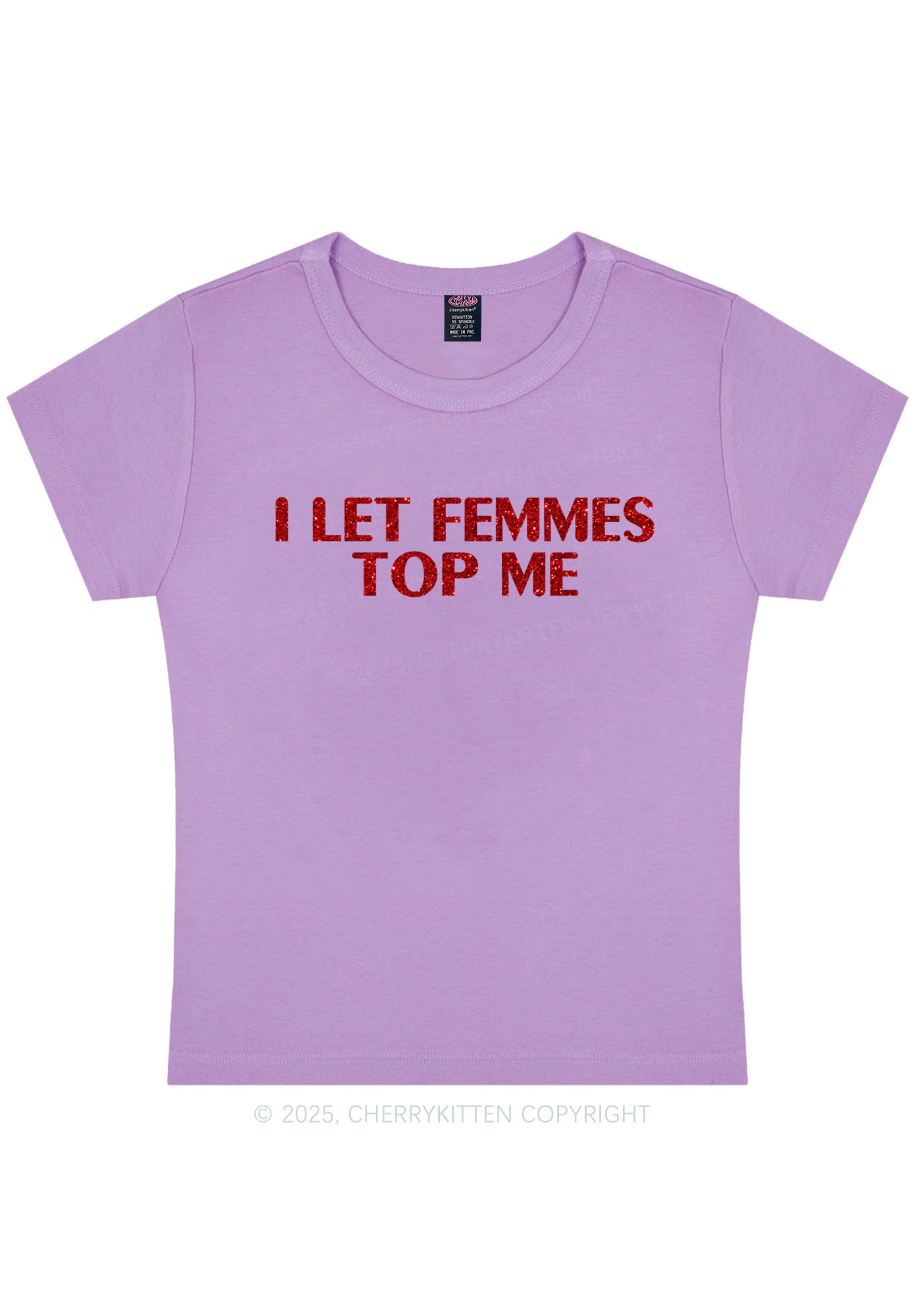 Glitter I Let Femmes Top Me Pride Y2K Baby Tee Cherrykitten