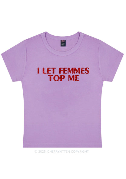 Glitter I Let Femmes Top Me Pride Y2K Baby Tee Cherrykitten