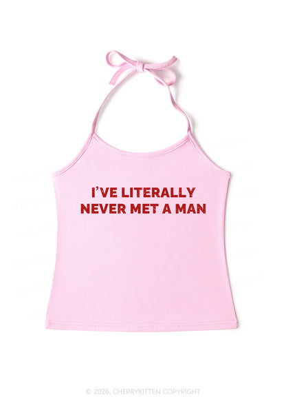 Never Met A Man Pride Y2K Halter Neck Cami Cherrykitten
