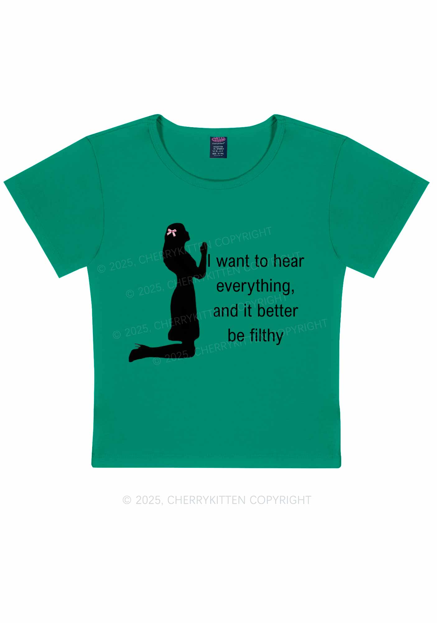 I Want To Hear Everything Y2K Baby Tee Cherrykitten