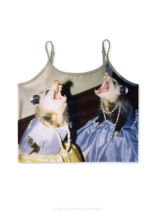 Princess Rats Y2K Print Cami Crop Top Cherrykitten