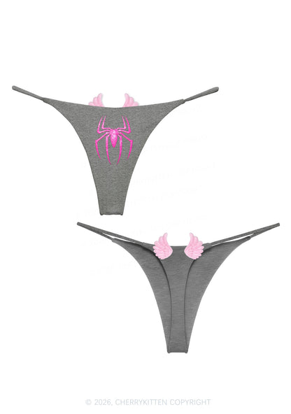 Halloween Glitter Spider Y2K Goth Angel Wings Bikini String Thong Cherrykitten