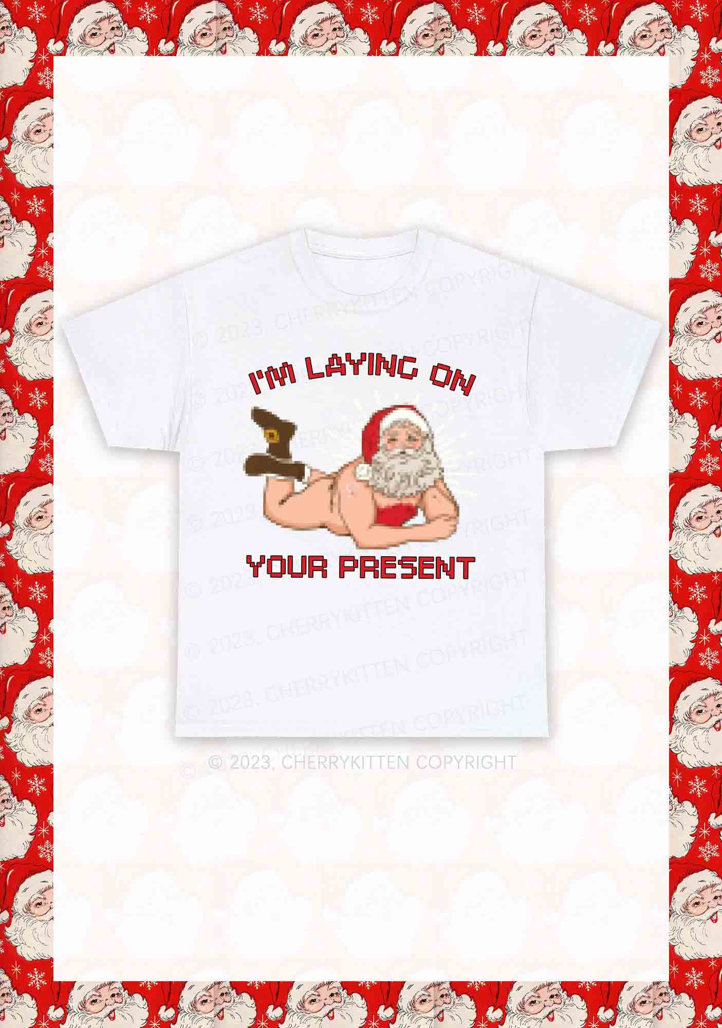 I'm Laying On Your Present Christmas Y2K Chunky Shirt Cherrykitten
