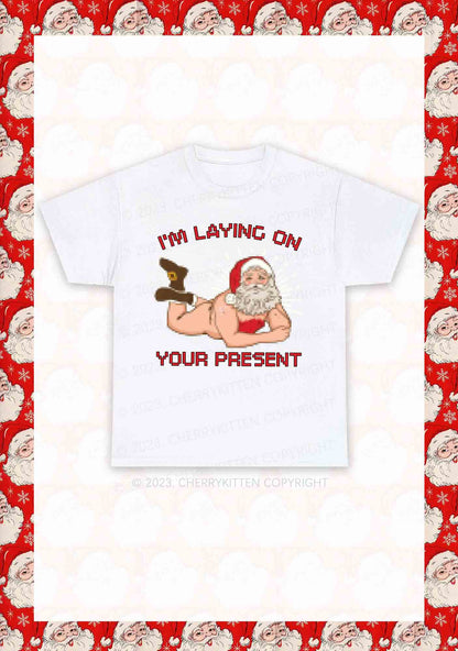 I'm Laying On Your Present Christmas Y2K Chunky Shirt Cherrykitten