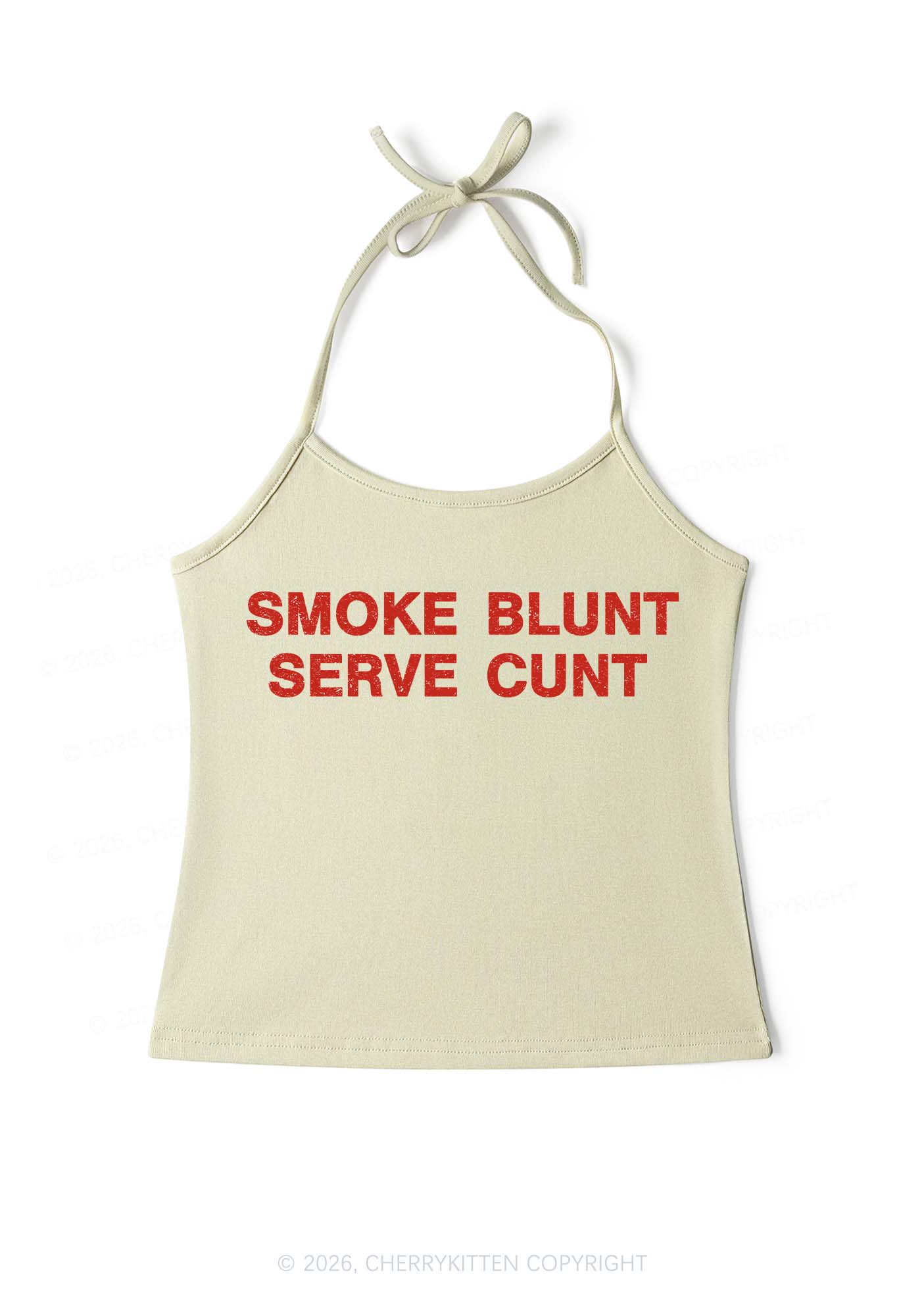 Smoke Blunt Y2K Halter Neck Cami Cherrykitten