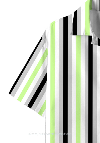 Agender Flag Pride Y2K Print Hawaiian Shirt Cherrykitten