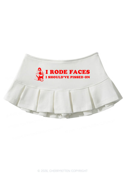I Rode Faces Y2K Mini Pleated Skirts Cherrykitten